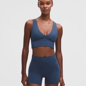 Lululemon align v neck bra A/B blue twill size 8 new